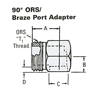 90o ORS-Braze Port Adapter